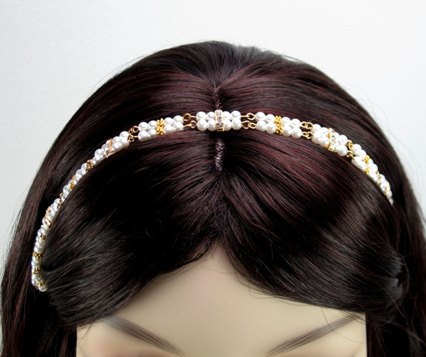 Renaissance Antique Gold and Pearl Headband - Lady Orla – Many Moons  Emporium
